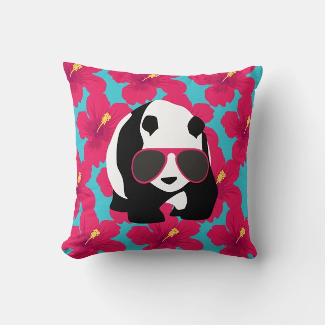 Funny Panda Bear Beach Bum Coole Sonnenbrille Trop Kissen (Vorderseite)
