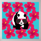 Funny Panda Bear Beach Bum Coole Sonnenbrille Trop Poster (Vorne)