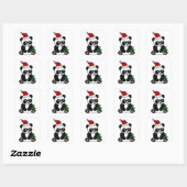Funny Panda Bear Christmas Art Quadratischer Aufkleber (Blatt)