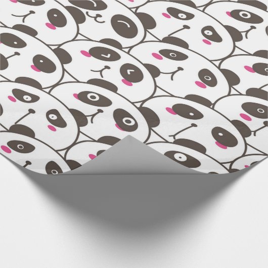 Funny Panda Bear Doodle Geschenkpapier (Ecke)
