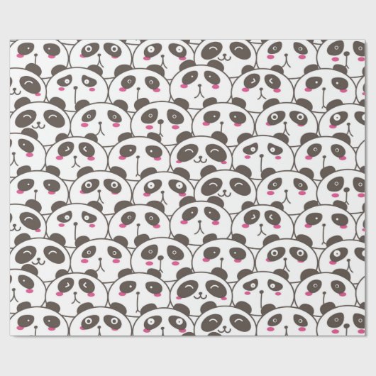 Funny Panda Bear Doodle Geschenkpapier (Flach)