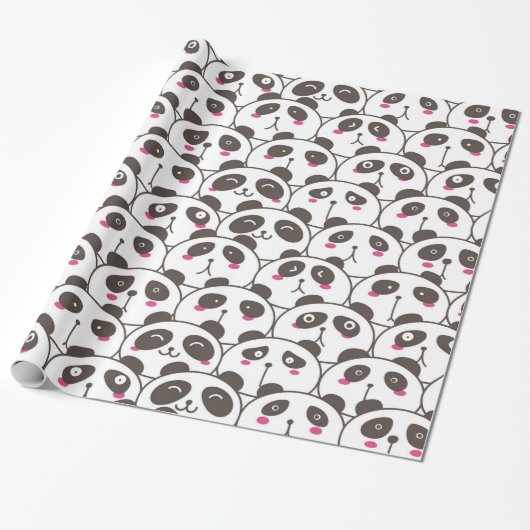 Funny Panda Bear Doodle Geschenkpapier (Ungerollt)