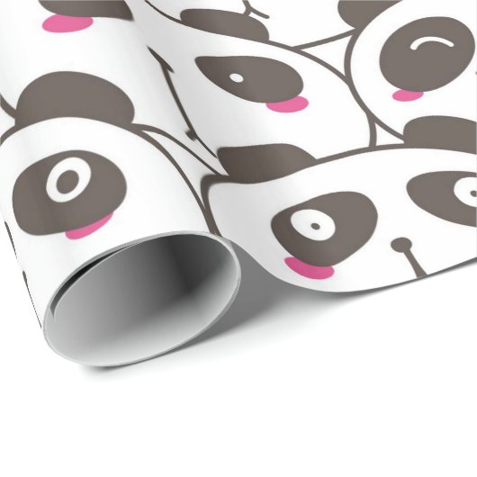 Funny Panda Bear Doodle Geschenkpapier (Rolleneckpunkt)