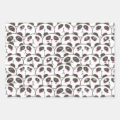 Funny Panda Bear Doodle Geschenkpapier Set (Vorderseite)