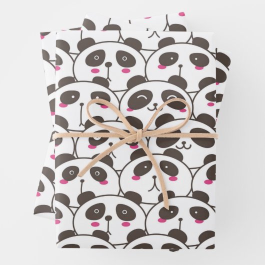 Funny Panda Bear Doodle Geschenkpapier Set (Beispiel)