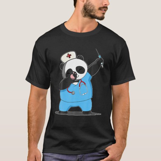Funny Panda Bear T-Shirt Dabbing Panda Bear Scrub (Vorderseite)
