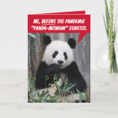 Funny Panda Before and After Pandemic Karte (Vorderseite)