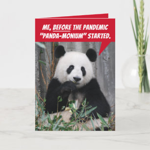 Funny Panda Before and After Pandemic Karte