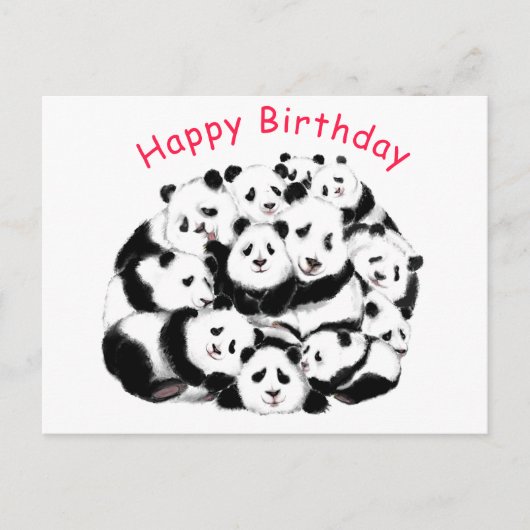 Funny Panda Birthday Card Postkarte (Vorderseite)