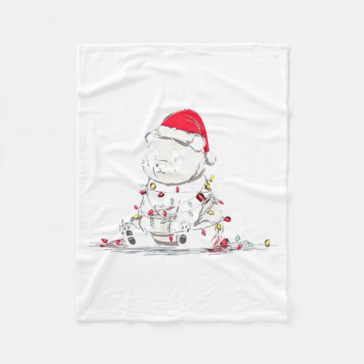 Funny Panda Christmas Graphics Animal Lights Lover Fleecedecke (Vorderseite)