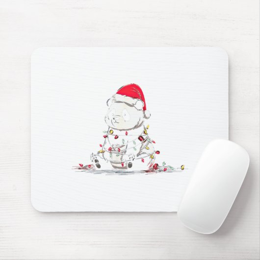 Funny Panda Christmas Graphics Animal Lights Lover Mousepad (Mit Mouse)