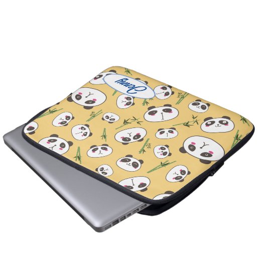 Funny Panda Face Laptop Sleeve (Vorne Knopf)