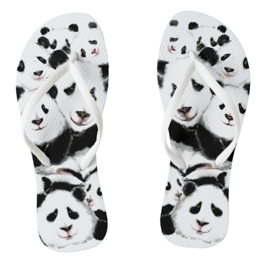 Funny Panda Flip Flops Badesandalen (Fußbett)