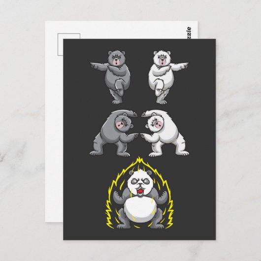 Funny Panda Fusion Polar Bären Transformation Postkarte (Vorne/Hinten)
