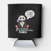 Funny Panda gegen Rassismus Schwarz-weiß und asiat Dosenkühler (Vorderseite)