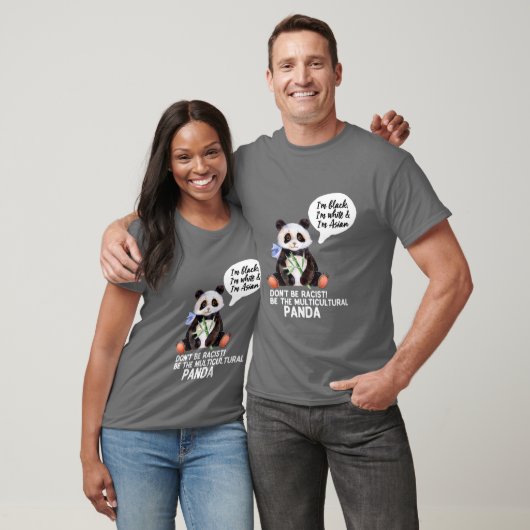 Funny Panda gegen Rassismus Schwarz-weiß und asiat T-Shirt (Unisex)