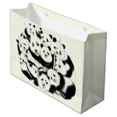 Funny Panda Geschenktasche Große Geschenktüte (Vorderseite Schrägansicht)