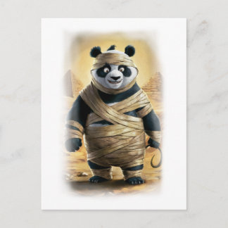 Funny Panda Parody Action Movie Character on a Feiertagspostkarte