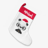Funny Panda personalisierter Urlaub Kleiner Weihnachtsstrumpf (Vorderansicht (hängend))