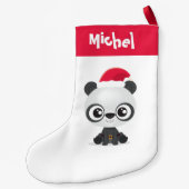 Funny Panda personalisierter Urlaub Kleiner Weihnachtsstrumpf (Rückseite)