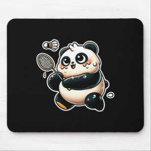 Funny Panda Playing Dminton Niedlich Sporty-Übunge Mousepad
