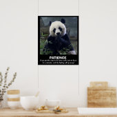 Funny Panda Poster, PATIENZ Poster (Küche)