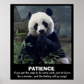 Funny Panda Poster, PATIENZ Poster (Vorne)
