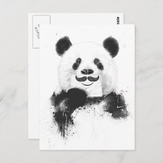 Funny Panda Postkarte (Vorne/Hinten)