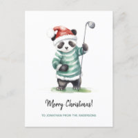 Funny Panda spielt Golf