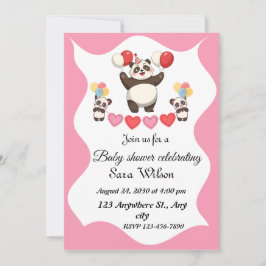Funny panda-thematisierte Babydusche Einladungs-De Einladung
