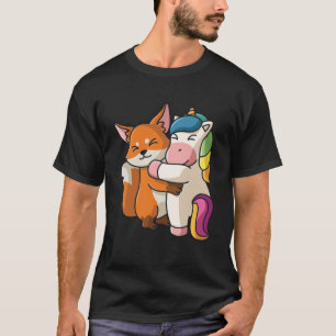 Funny Panda und Unicorn niedlich Hug Cuddle Animal T-Shirt