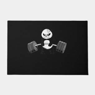 Funny Panda Workout Kitten Gym Deadlift Power Fußmatte