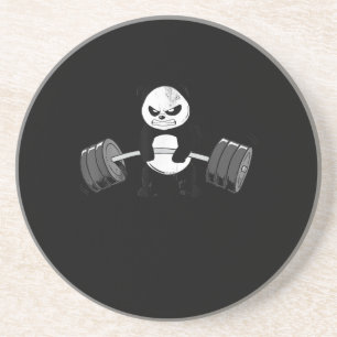 Funny Panda Workout Kitten Gym Deadlift Power Getränkeuntersetzer