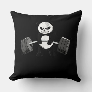 Funny Panda Workout Kitten Gym Deadlift Power Kissen