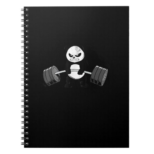 Funny Panda Workout Kitten Gym Deadlift Power Notizblock (Vorderseite)