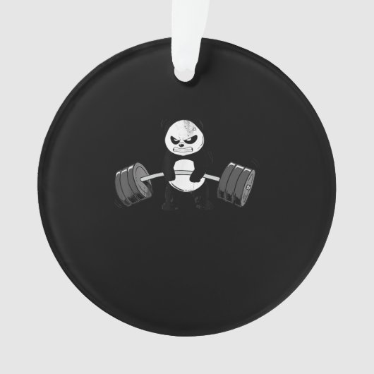 Funny Panda Workout Kitten Gym Deadlift Power Ornament (Vorderseite)