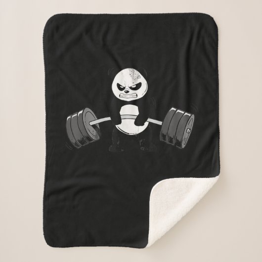 Funny Panda Workout Kitten Gym Deadlift Power Sherpadecke (Vorderseite)