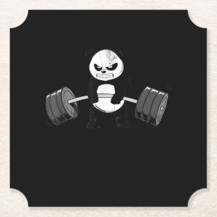 Funny Panda Workout Kitten Gym Deadlift Power Untersetzer