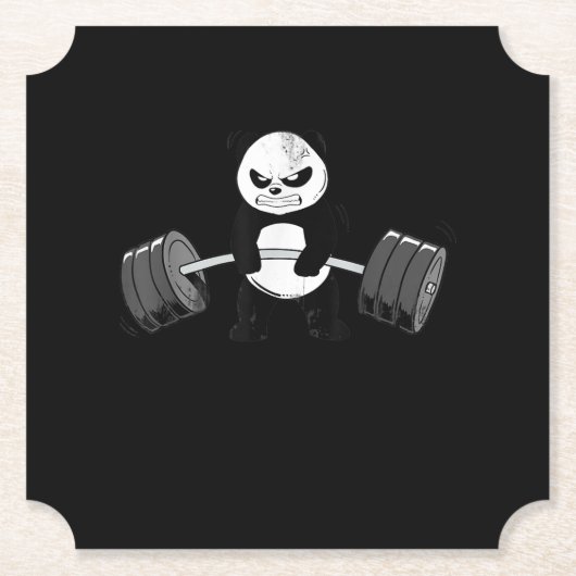 Funny Panda Workout Kitten Gym Deadlift Power Untersetzer (Vorderseite)