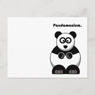 Funny Pandamonium Panda Busy Pun Cartoon Postkarte
