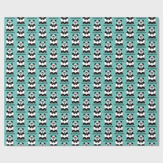 Funny Pandamonium Panda Cartoon, Niedlich Stress P Geschenkpapier (Flach)