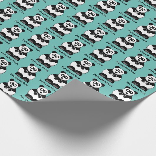 Funny Pandamonium Panda Cartoon, Niedlich Stress P Geschenkpapier (Ecke)
