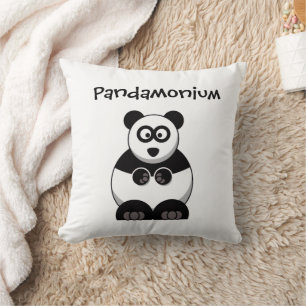 Funny Pandamonium Panda Cartoon, Niedlich Stress P Kissen