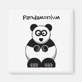 Funny Pandamonium Panda Cartoon, Niedlich Stress P Magnet (Vorne)