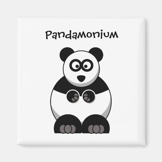 Funny Pandamonium Panda Cartoon, Niedlich Stress P Magnet (Vorne)