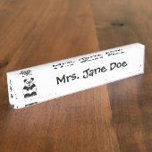 Funny Pandamonium Panda Cartoon, Niedlich Stress P Namensplakette (Seite)