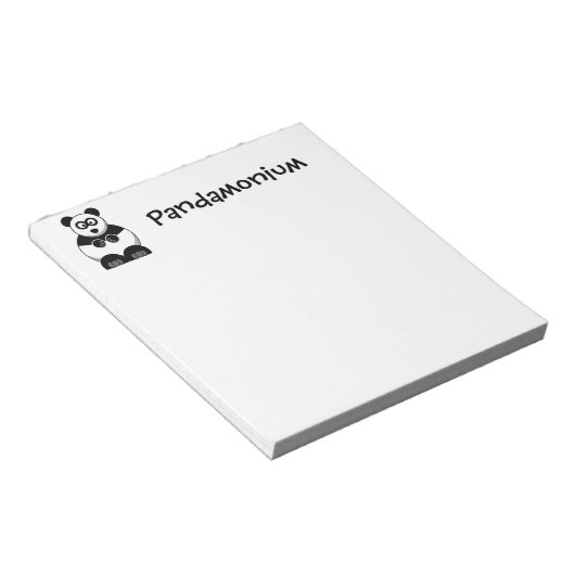 Funny Pandamonium Panda Cartoon, Niedlich Stress P Notizblock (angewinkelt)