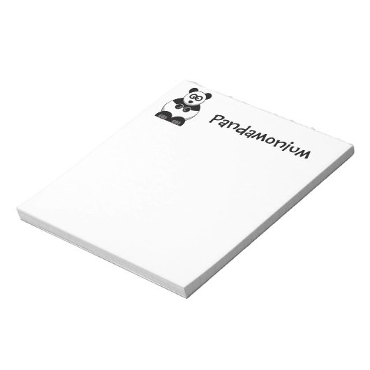 Funny Pandamonium Panda Cartoon, Niedlich Stress P Notizblock (Rotiert)