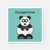 Funny Pandamonium Panda Cartoon, Niedlich Stress P Serviette (Vorderseite)