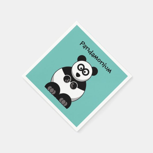 Funny Pandamonium Panda Cartoon, Niedlich Stress P Serviette (Ecke)